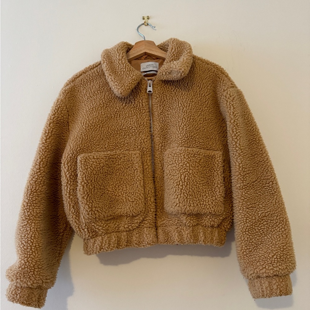 UO Cropped Teddy Bear Jacket